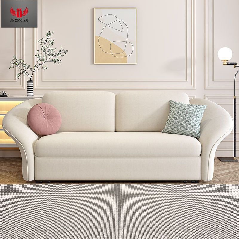 Sofá cama de almacenamiento multifuncional todo en uno doble propósito plegable tecnología moderna simple tela de lana cama retráctil doble