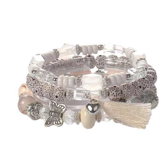 Europa y los Estados Unidos transfronterizos nuevos colgantes de mariposa multicapa de anillo de joyería de mano para mujeres bohemia cuentas pulseras de cristal