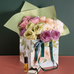 Oil painting style square large gift bag Teacher's Day flower tote bag ins birthday bouquet gift bag