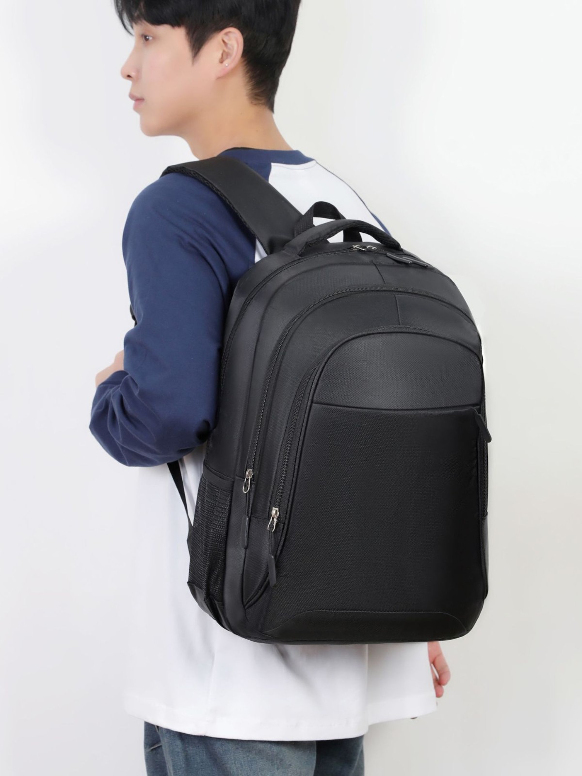 Bolsa de computadora de negocios simple logotipo de impresión transfronteriza bolsas escolares de estudiantes de escuela secundaria y secundaria de alta capacidad de transporte Oxford mochila