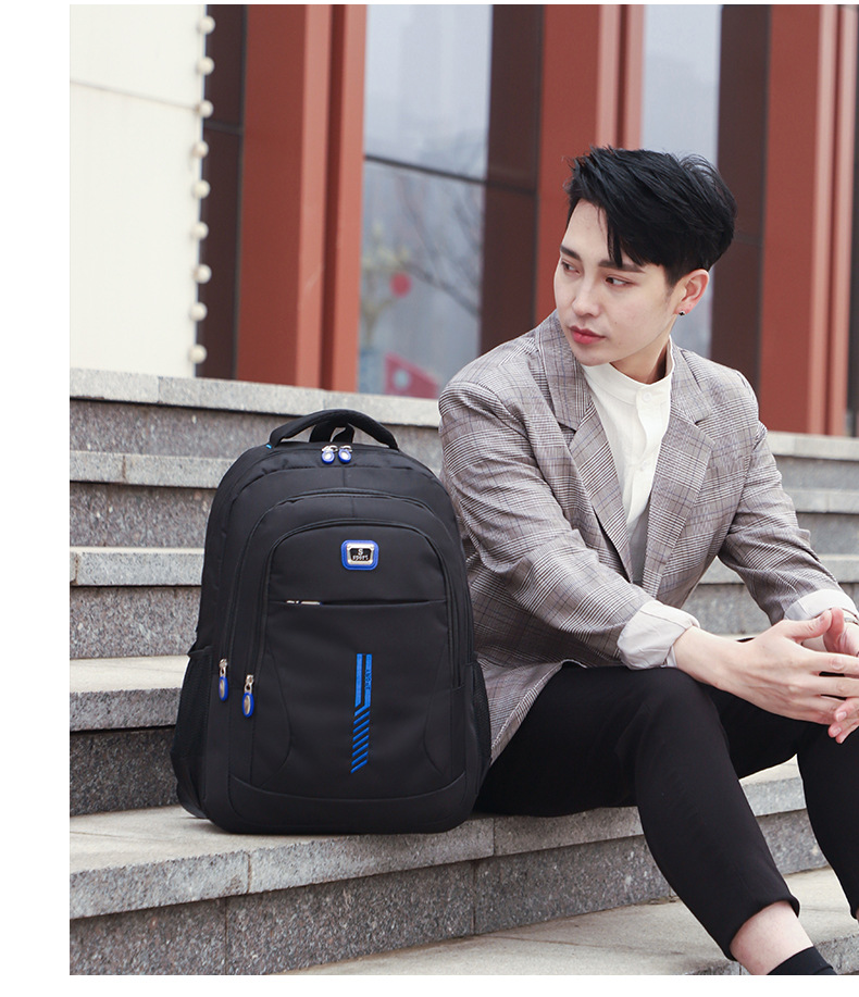 837g Weight Polyester Lining Material Zipper Closure Type Double Shoulder Straps Strap Type Zipper Backpack Bags Type School, Daily Occasion Oxford Cloth Material Waterproof Function School Backpack Backpack Solid Color Pattern All Seasons Season Unisex Gender Classic Style Style Square Shape Large Size Waterproof Solid Color School Daily School Backpack 24