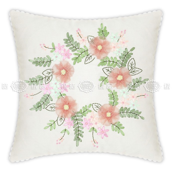 Jinhao bordado fábrica al por mayor hecho a mano bordado Cruz puntada DIY cinta bordado cojín almohada Guangzhou 04