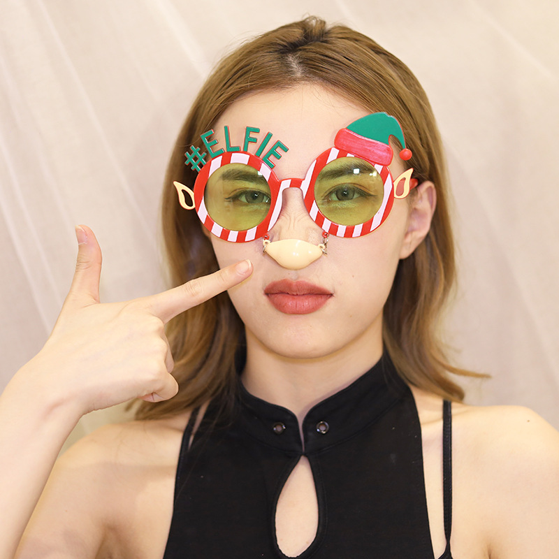 Marcos de Lentes Divertidos de Navidad de ABS Decorativo para Fiesta de Navidad