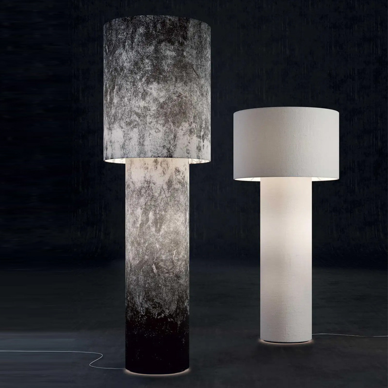 Modern Minimalist Zen Style Bedroom Bedside Model Room Fabric Black Table Lamp Italian Tubular Living Room Floor Lamp