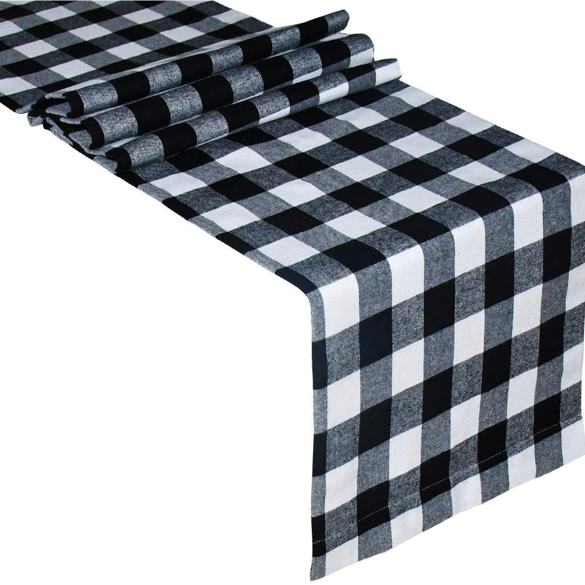 에딘버러 흑백 체크 컬 테이블 러너