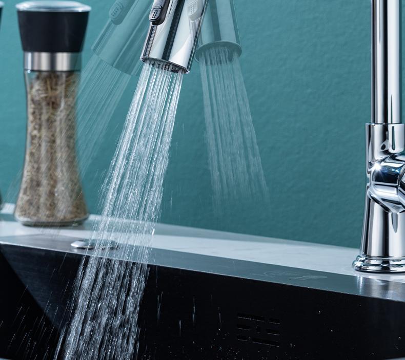 Kitchen faucet, multi-functional scraper, rotatable anti-splash bubble, universal pressure-increasing extender, vegetable washing faucet undefined