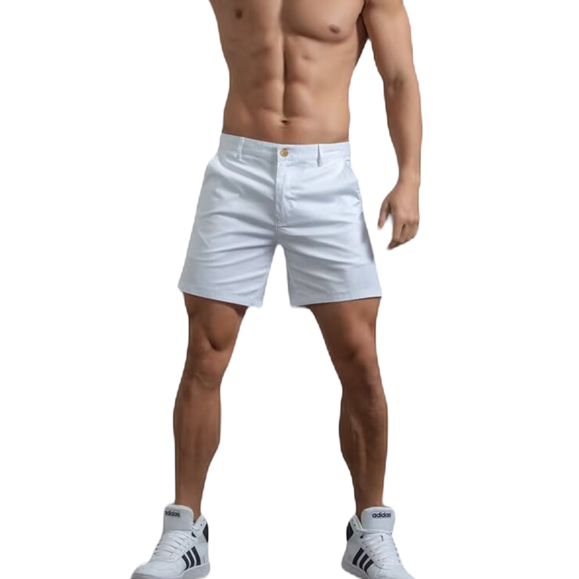 Explosiones transfronterizas europeas y americanas pantalones cortos delgados masculinos pantalones de algodón musculares de verano fábrica de negocios al por mayor