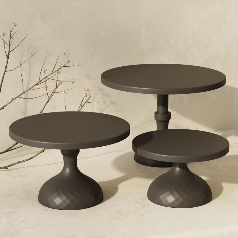 New Flat Three-Piece Set of Modern Wedding Dessert Table Cake Plate Props Cake Stand Set Party Wedding Fruit Plate