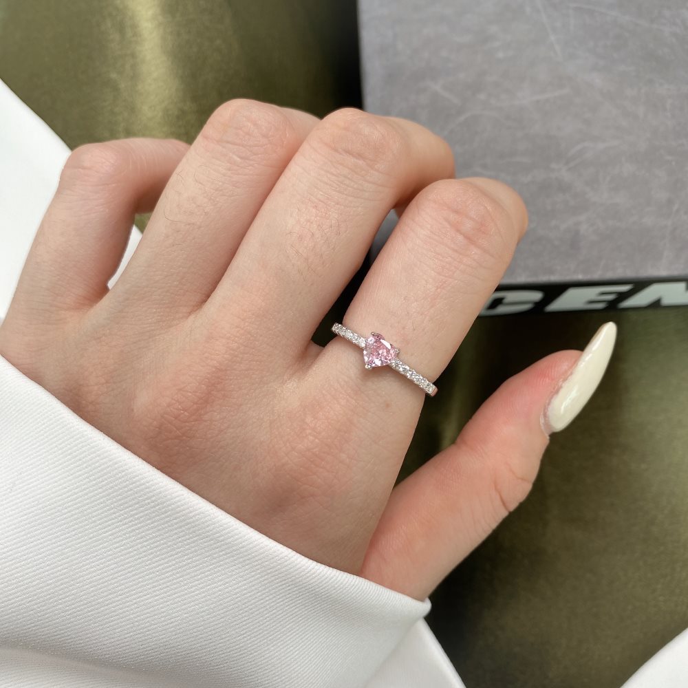 Fashion Heart Shape Sterling Silver Plating Inlay Zircon Rings 1 Piece display picture 1