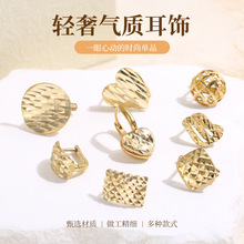 跨境欧美情人节桃心耳钉黄铜耳饰小众设计黄铜耳环电镀复古亚马逊