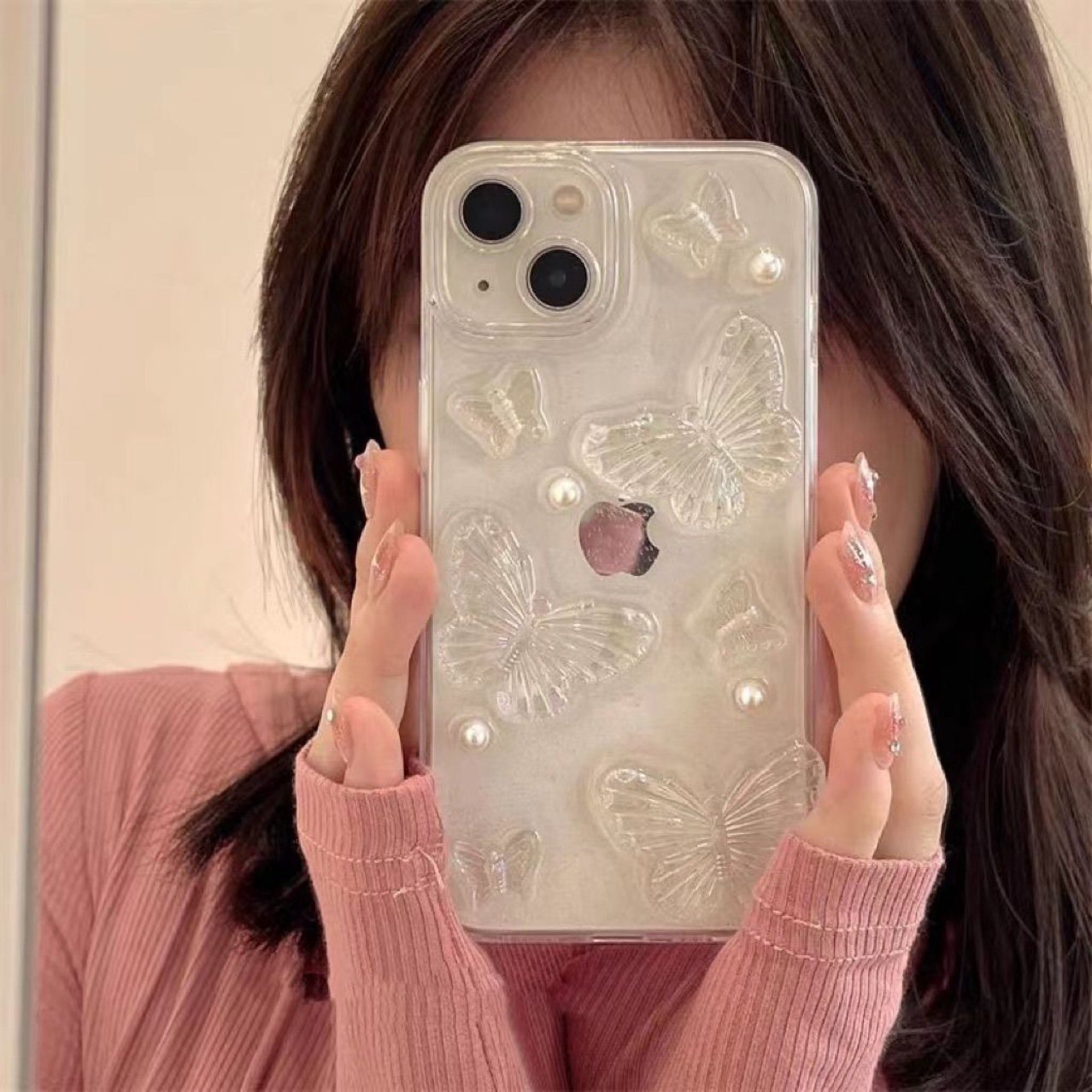 立体滴胶蝴蝶适用于苹果16手机壳iPhone15promax新款12硅胶11女款