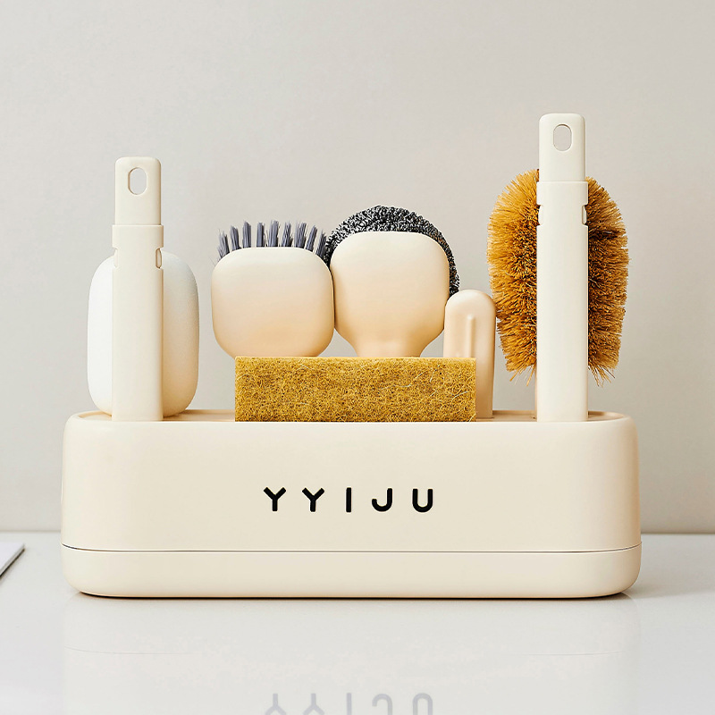 Kitchen Storage Utensils, Pot Cleaning Brush, Multi-Functional Steel Ball with Handle, Household Decontamination Cleaning Set