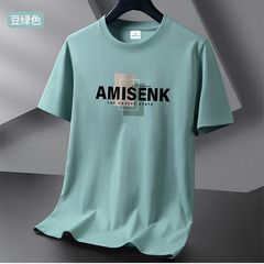 2025新型男性半袖tシャツ夏のカーディガンの丸首にカジュアルプリントの大きいサイズのtシャツのファッション上着を合わせます。