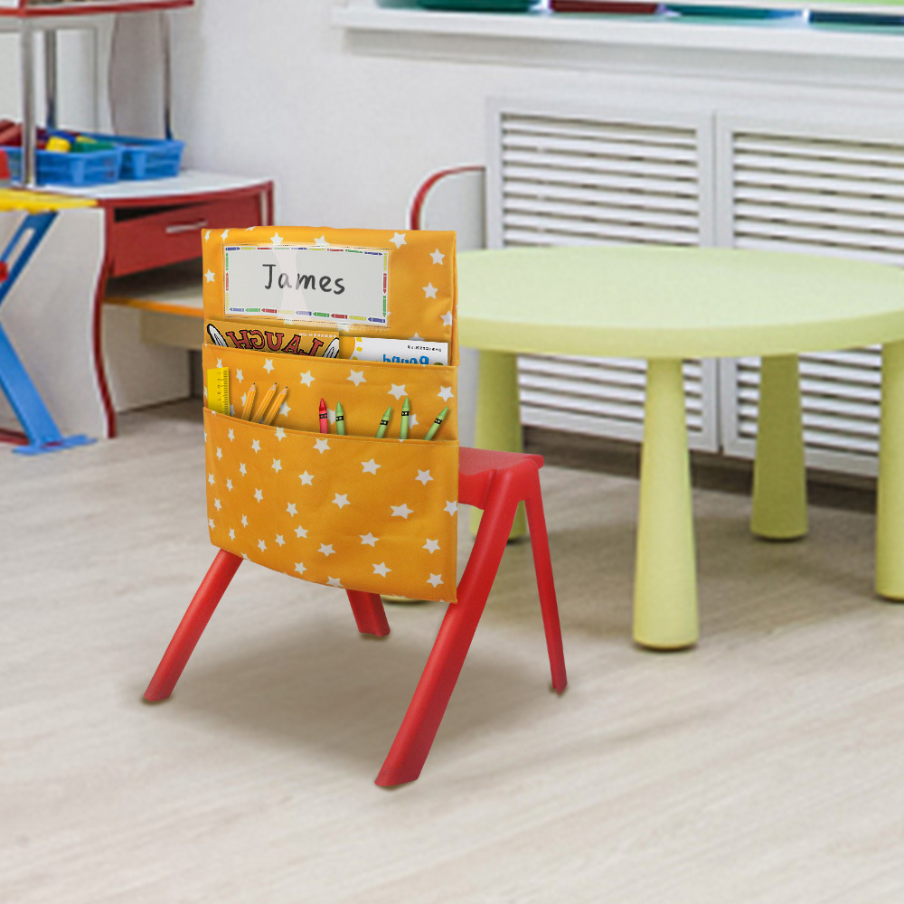 厂家现货直供幼儿园椅背套椅背书袋园艺工具收纳袋 Chair Pockets
