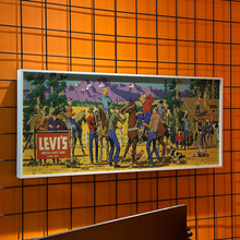 美式复古怀旧挂画潮牌潮流时尚网红服装店理发店装饰画酒吧卧室画