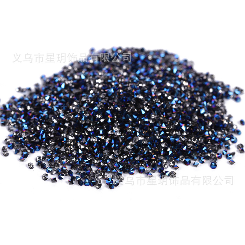 厂家直销两头尖裸钻 双尖矿蓝 矿灰矿金矿银 玻璃裸钻背胶网钻