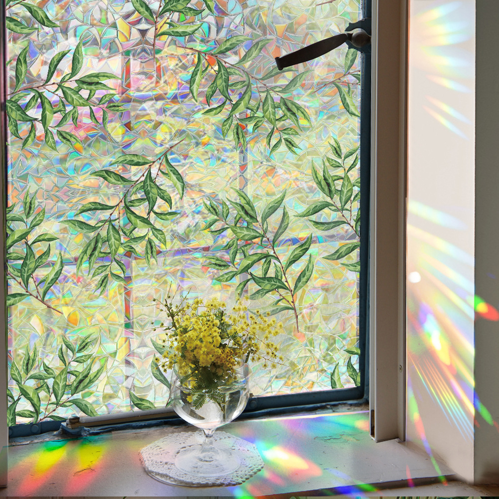 140g Weight Glass paster Home Textiles & Decor Type PVC Material Leaf Pattern Casual, Pastoral Style Casual Pastoral Leaf PVC Glass Paster Wall Art 19