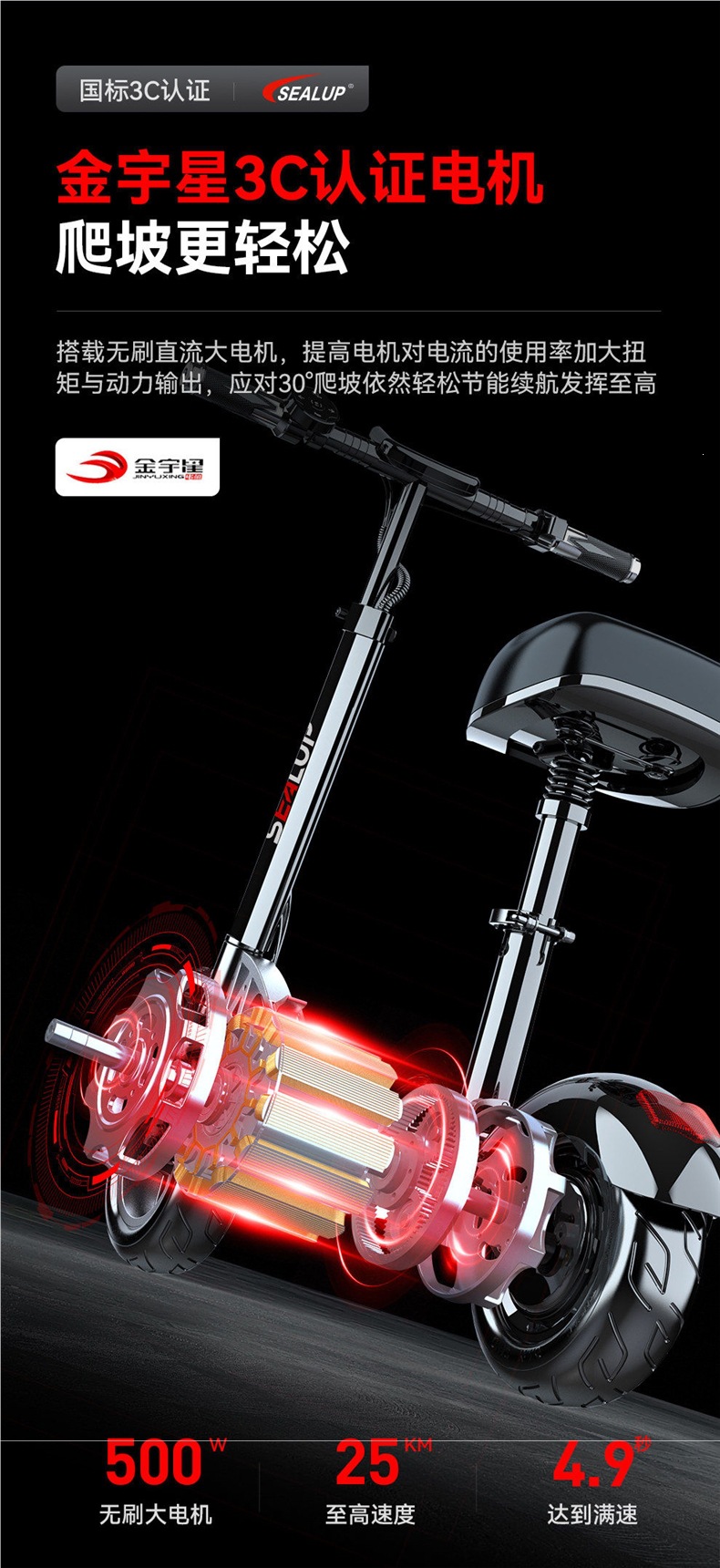 Hilop Electric Scooter Foldable Electric Vehicle Two-Wheeled Mobility Scooter Small Car Mini Electric Bike