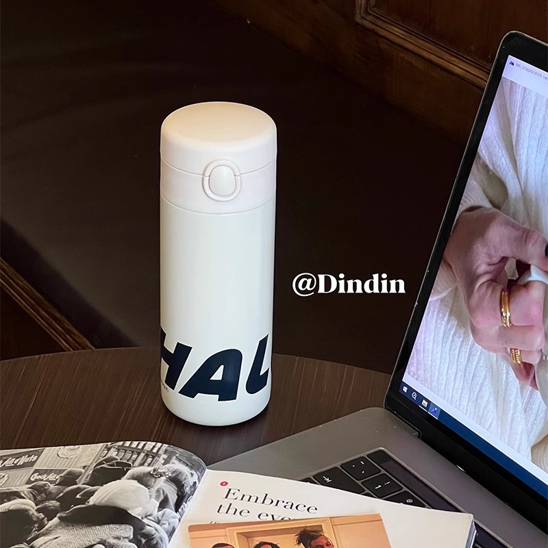 Taza de vacío taza de agua de paja de alta apariencia de niña simple estudiante masculino portátil 316 taza de acero inoxidable