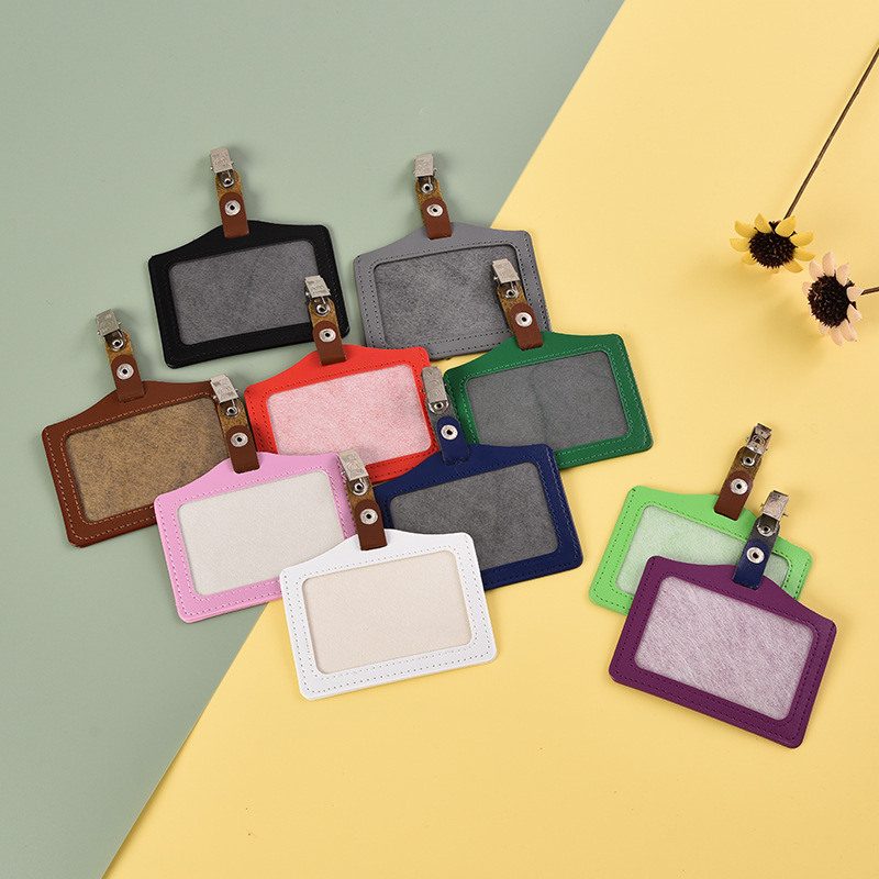 Manufacturer of Pu Horizontal Leather Card Holders, Name Tags, Factory Badges, Work Id Cards, Custom-Made Employee Id Cards with Clips, and Badge Protective Covers