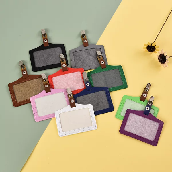 Manufacturer of Pu Horizontal Leather Card Holders, Name Tags, Factory Badges, Work Id Cards, Custom-Made Employee Id Cards with Clips, and Badge Protective Covers
