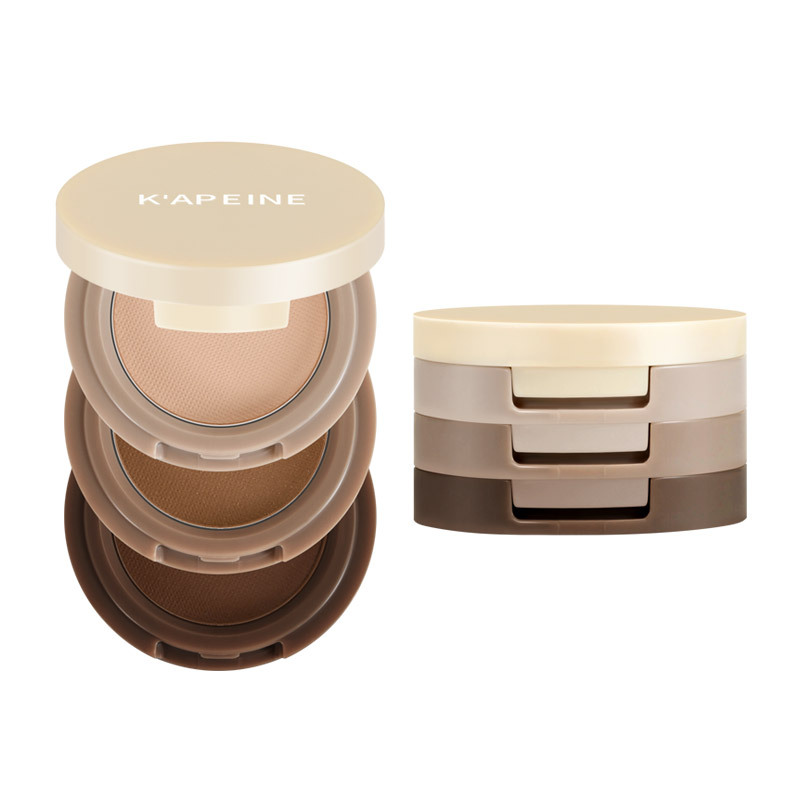 K'APEINE Macarons Sombra de ojos de sándwich de tres capas Perlas mate, destello, luz brillante, cinta de la tierra, espejo, silueta de la nariz