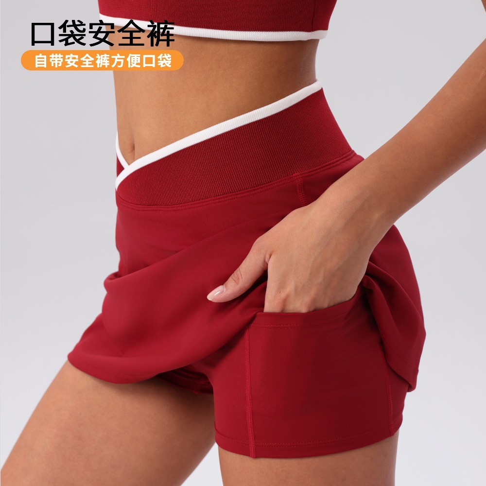 Verano yoga falda corta mini falda transpirable cintura alta cómoda velocidad seca anti-luz falda deportiva dopamina diseño