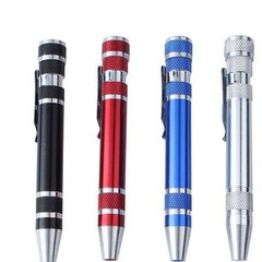 Multifunctional screwdriver eight-in-one screwdriver, aluminum alloy disassembly pen tool, cross-head screw replacement