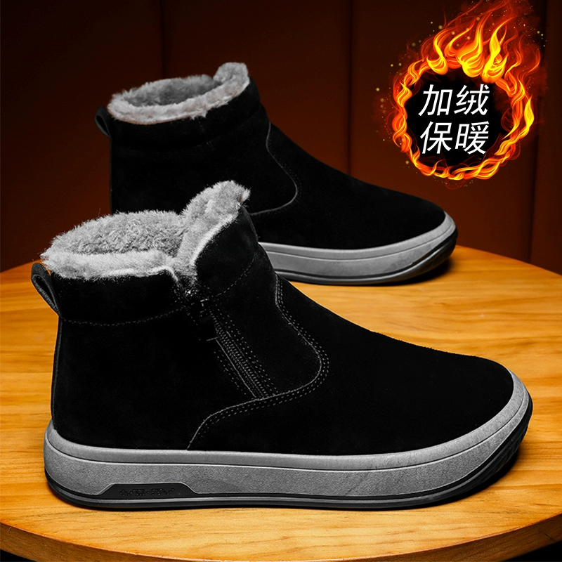 Мужские зимние ботинки Martens, с тёплой меховой подкладкой, платформа, шнуровка (39–44)