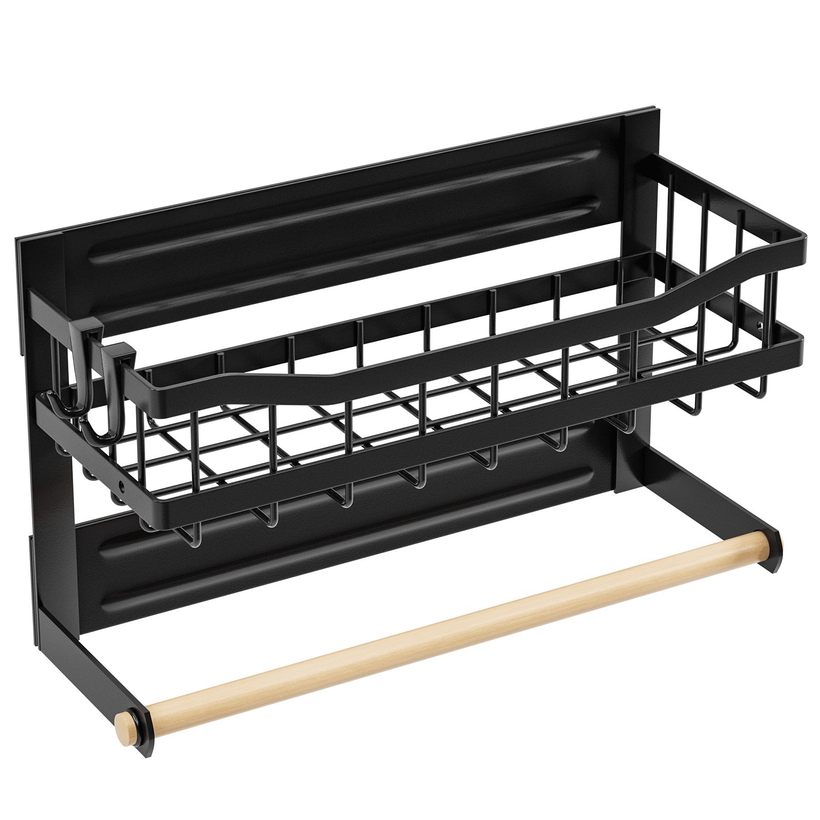 Estante de almacenamiento lateral plegable para refrigerador de absorción magnética de cocina estante de almacenamiento sin perforación estante de condimento multifuncional