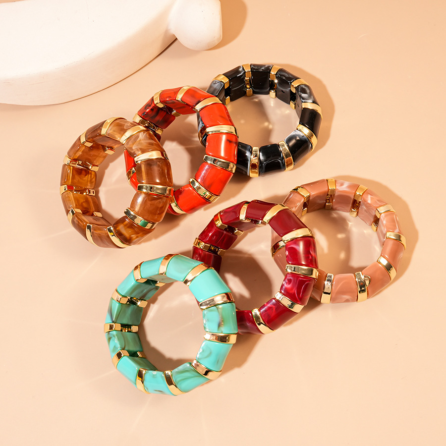 Pulsera de costura de mancha geométrica acrílica europea y americana, pulsera de moda de personalidad de nicho, joyería de temperamento único de alta calidad image 5