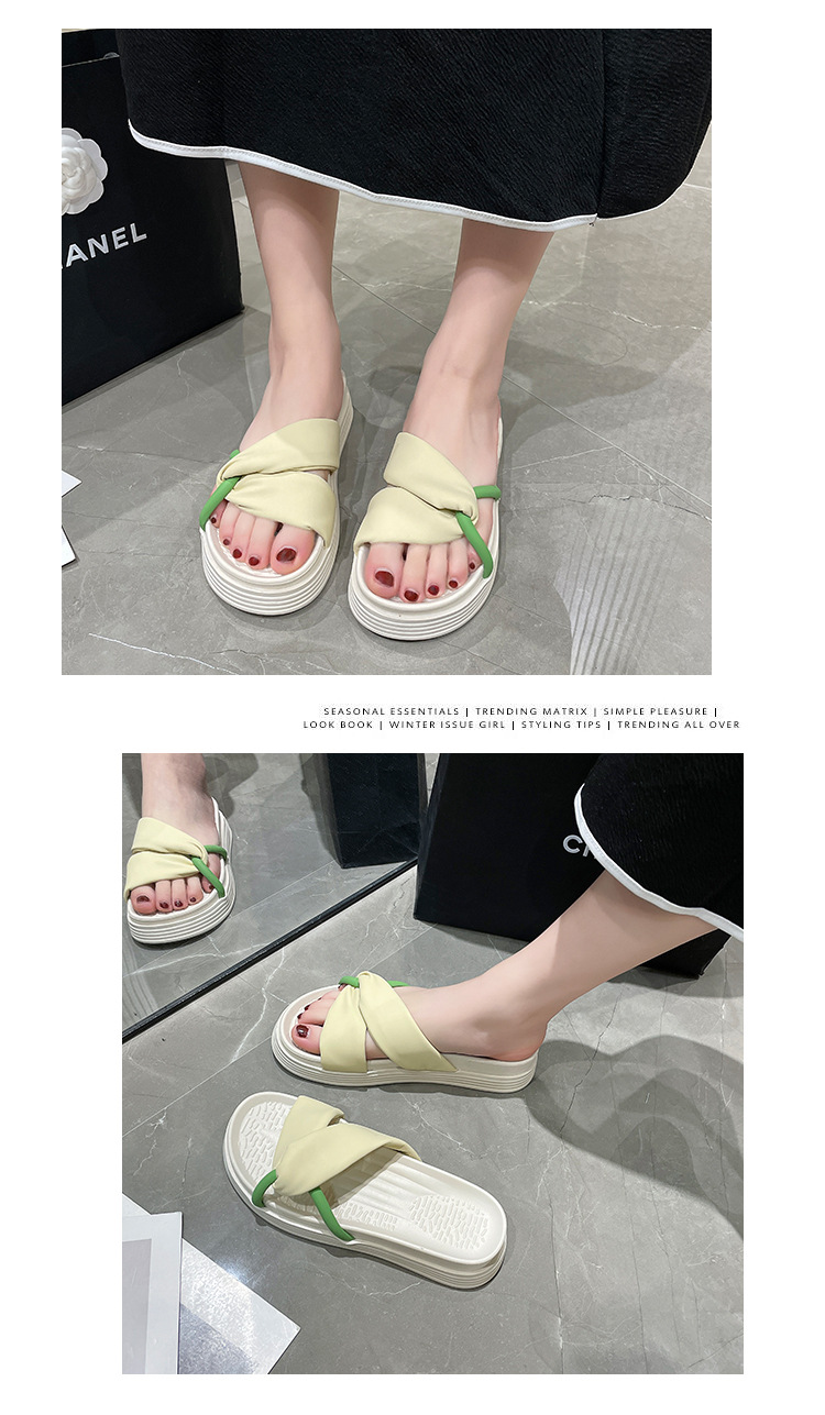 Women's Casual Vacation Solid Color Round Toe Slides Slippers display picture 10