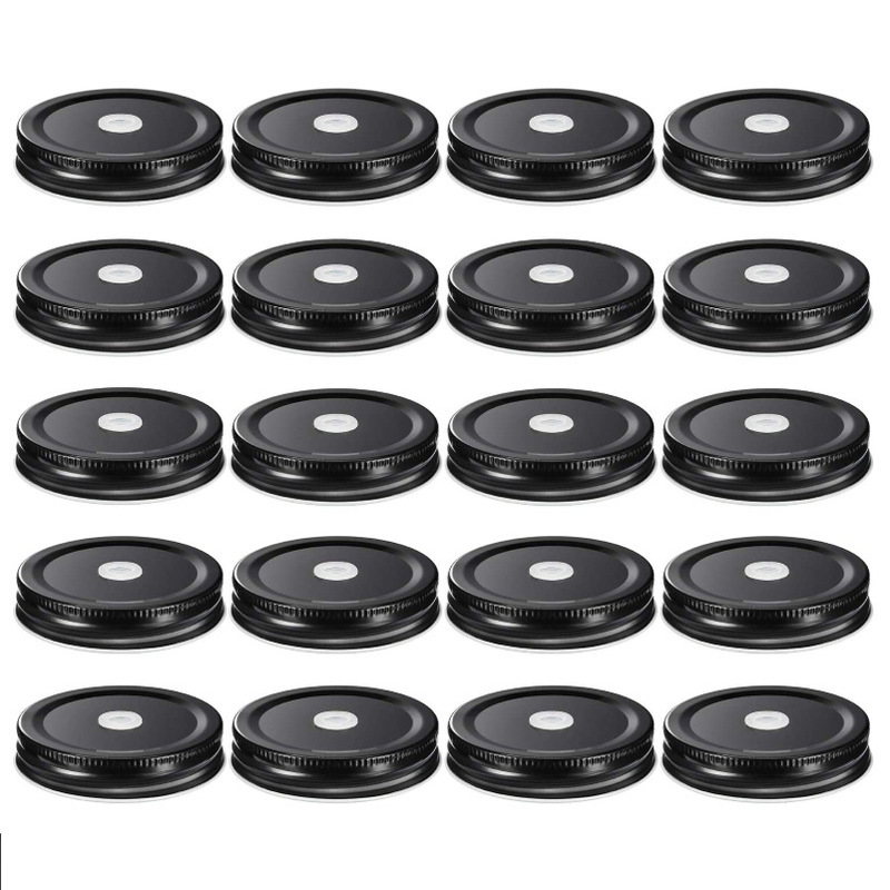 Amazon labeling service 70MM87MM tinplate lid with hole Mason jar integrated cover