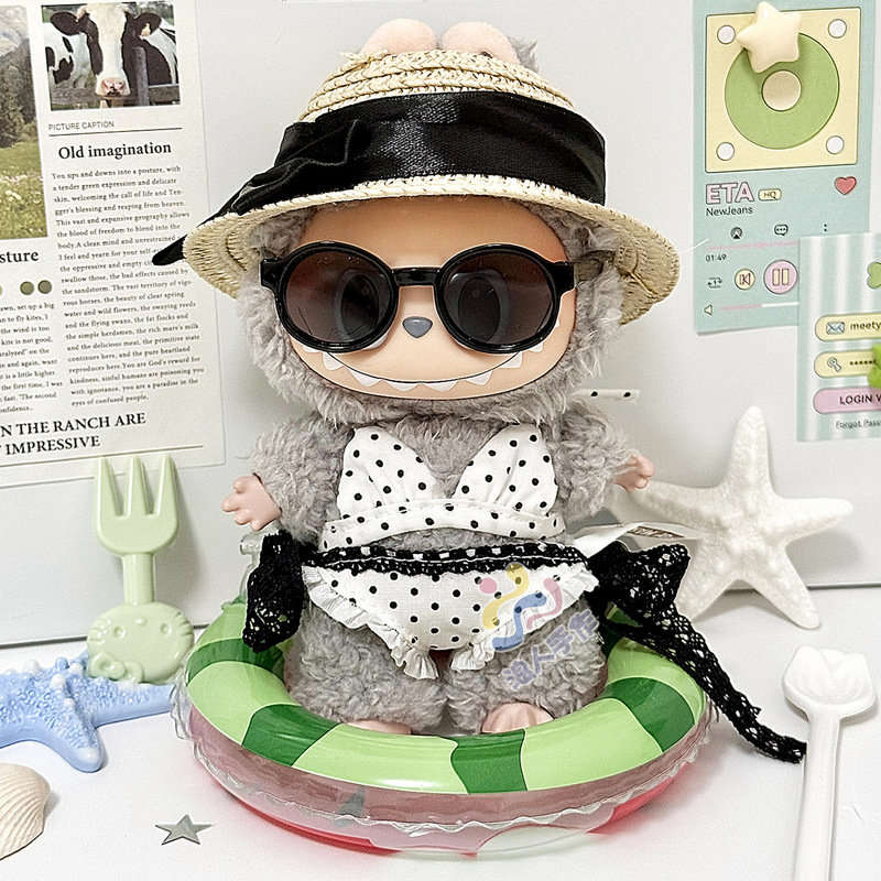 Labubu 3.0 Doll Clothes Labubu Vinyl First and Second Generation Sitting Party High-Energy Summer Swimsuit 17cm