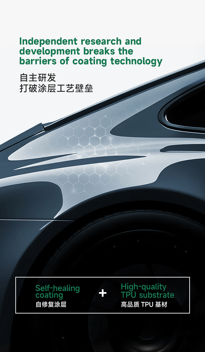 Tpu Invisible Car Cover, Car Paint Protection Film, Ppf, Self-Recovering, Anti-Scratch, Anti-Yellowing, Anti-Dirt, Transparent Protective Film