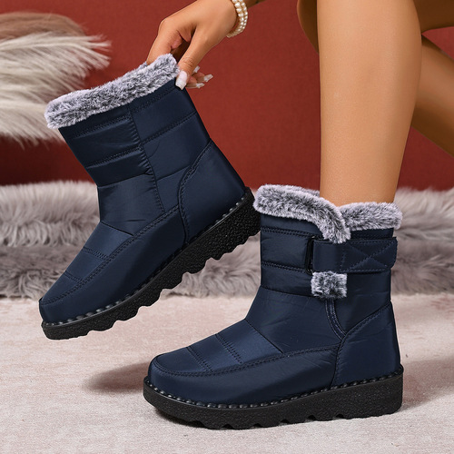 Winter Plus Size Women's Shoes with Fleece Warmth Women's Snow Boots with Thick High-Collared Cotton Shoes Women's Casual Boots