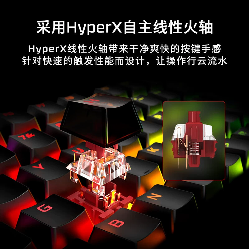 HYPERX Aloy Origin 104-клавишная проводная киберспортивная механическая клавиатура, версия PBT для игр