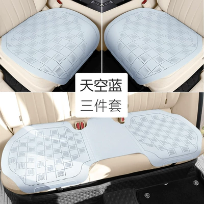 Seasons, Faux Leather Seat Cover, Universal seat cover - sky-blue-three-piece-set