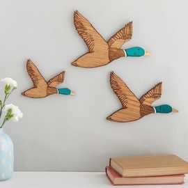 Flying Ducks1950年代飞鸭壁挂木鸭装饰墙饰挂件木质工艺品