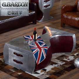 红酒雪茄吧茶几原创铝皮铆钉酒杯形个性工业风KTV咖啡厅复古茶台