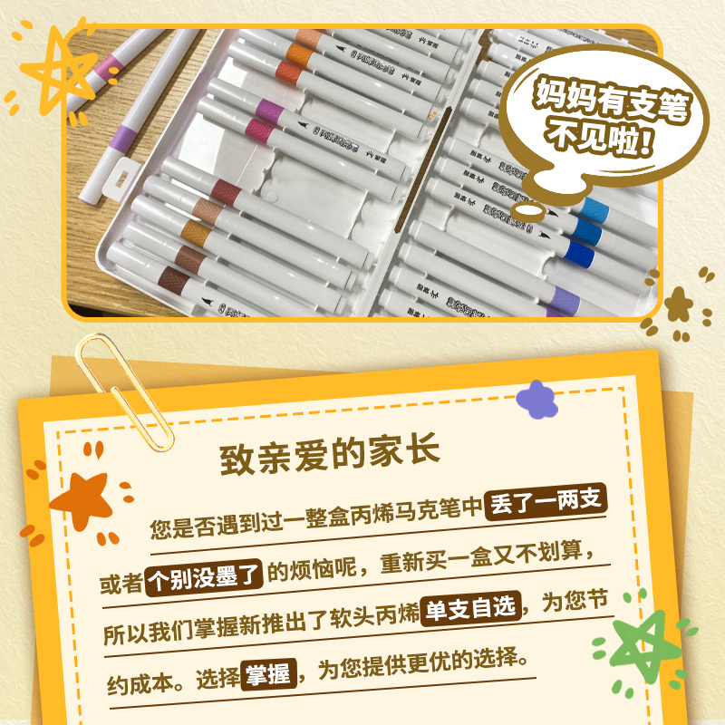 アクリルマークペンは自分で色を補います。ソフトヘッドの学生専用の色が透けないです。|undefined