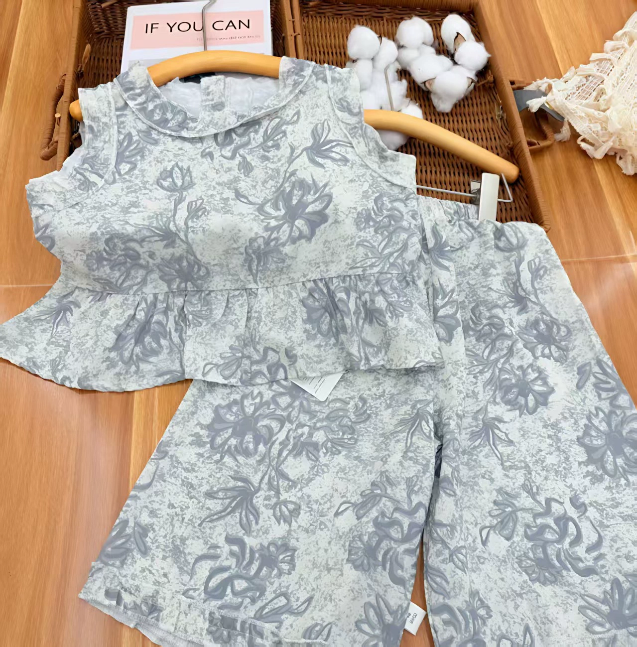 Summer thin set, floral print, 2025 years