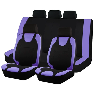 Summer Breathable Polyester Mesh Car Seat Cover Suitable for All Seasons (Universal seat cover) - purple-2-front-seat-4-piece-set