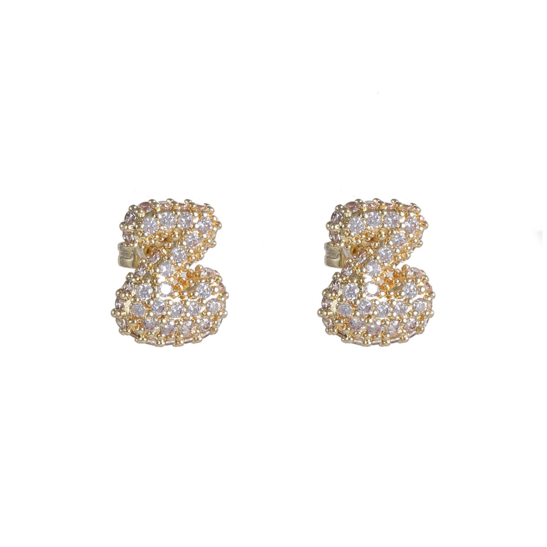 6g Weight Copper Ear Needle Material Ear Studs Classification 1 Pair Quantity Daily Occasion Copper Material Letter Pattern All Seasons Season Women's Gender Plating Design Classic Style Style 1 Pair Classic Style Letter Plating Copper Ear Studs 30