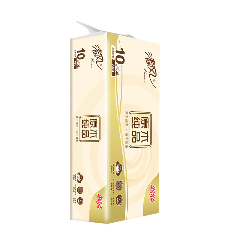 B02B7MCN5清风无芯卷纸4层750克10卷10提装