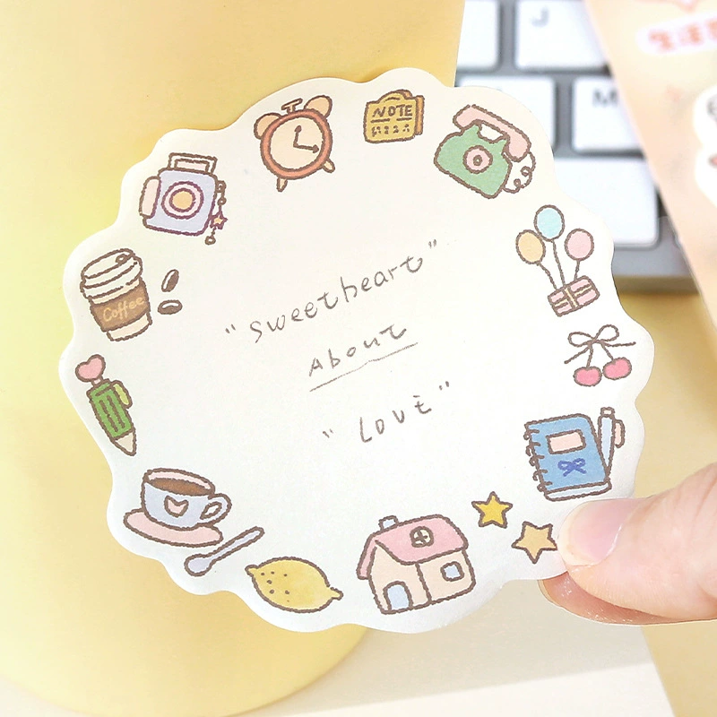 Заметка для пост-ит заметки Cute Bubble Frame Korean Graffiti Border Handbook Base Decoration Message Memo Paper