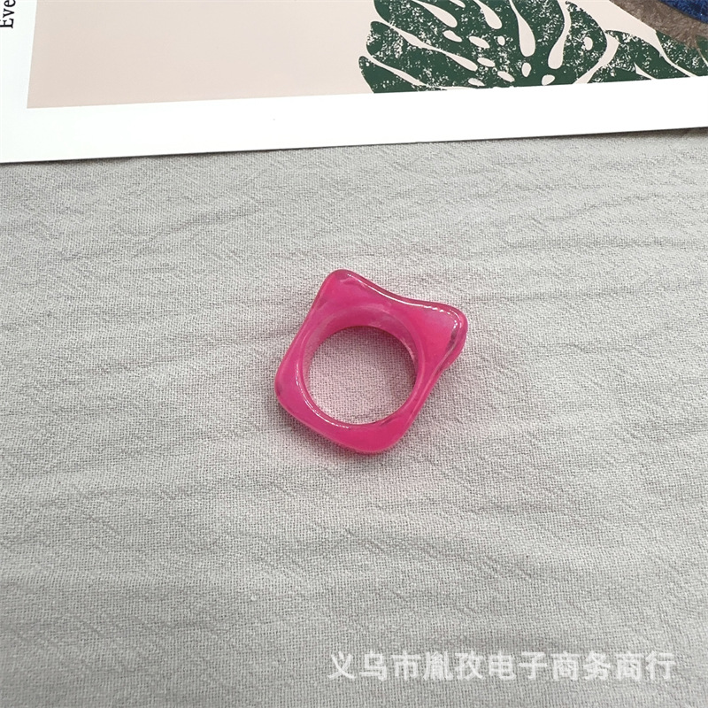 Amazon transfronteriza nuevo patrón de nube floreciente Arco Iris geométrico anillo de resina estilo simple anillo de personalidad femenina