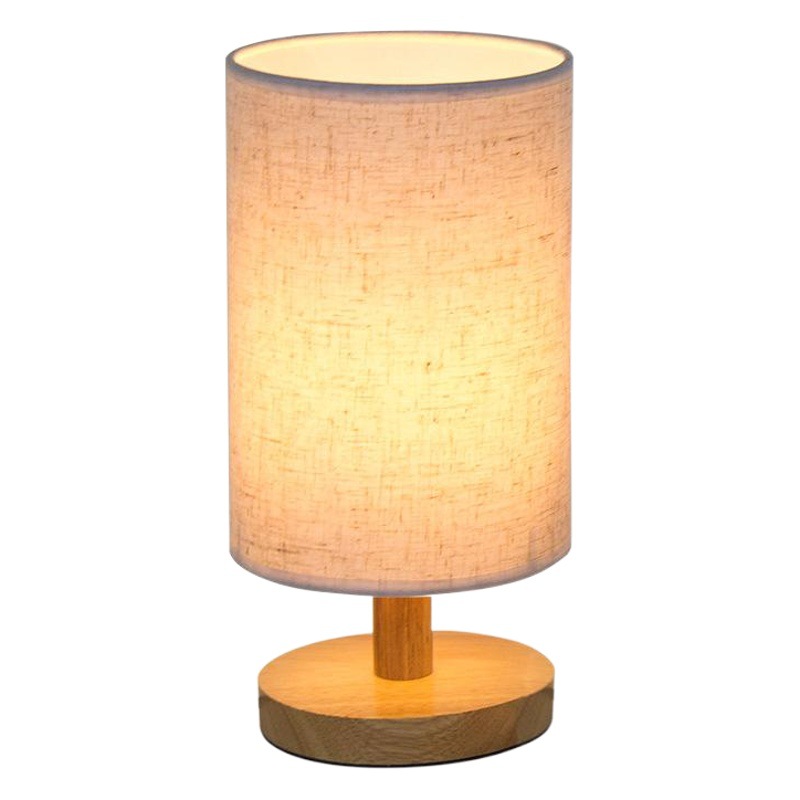 Transfronteriza tela de lino lámpara de mesa de madera dormitorio nórdico simple creativo regalo personalizado publicidad imprimible logo