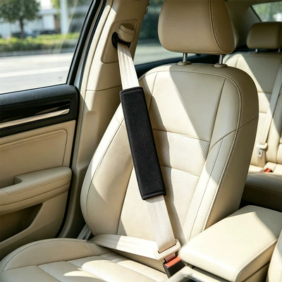 Seat belt shoulder pad | style, anti-strangling shoulder protector for - 50cm-blackseatbelt-shoulder-pad