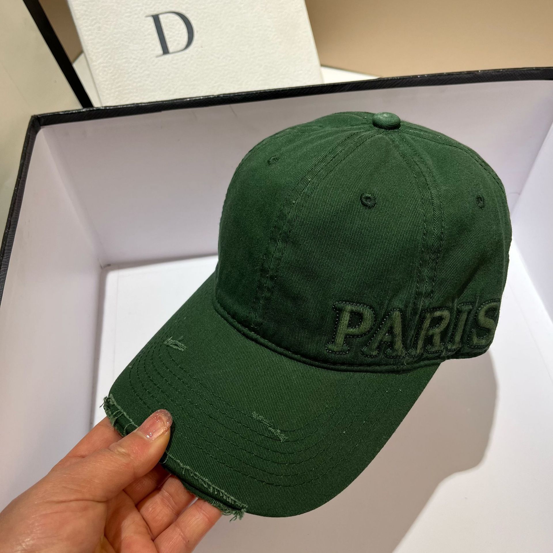 American three-dimensional letter P cotton baseball for spring summer, new style holes, washed with water, soft top and_voghion.com